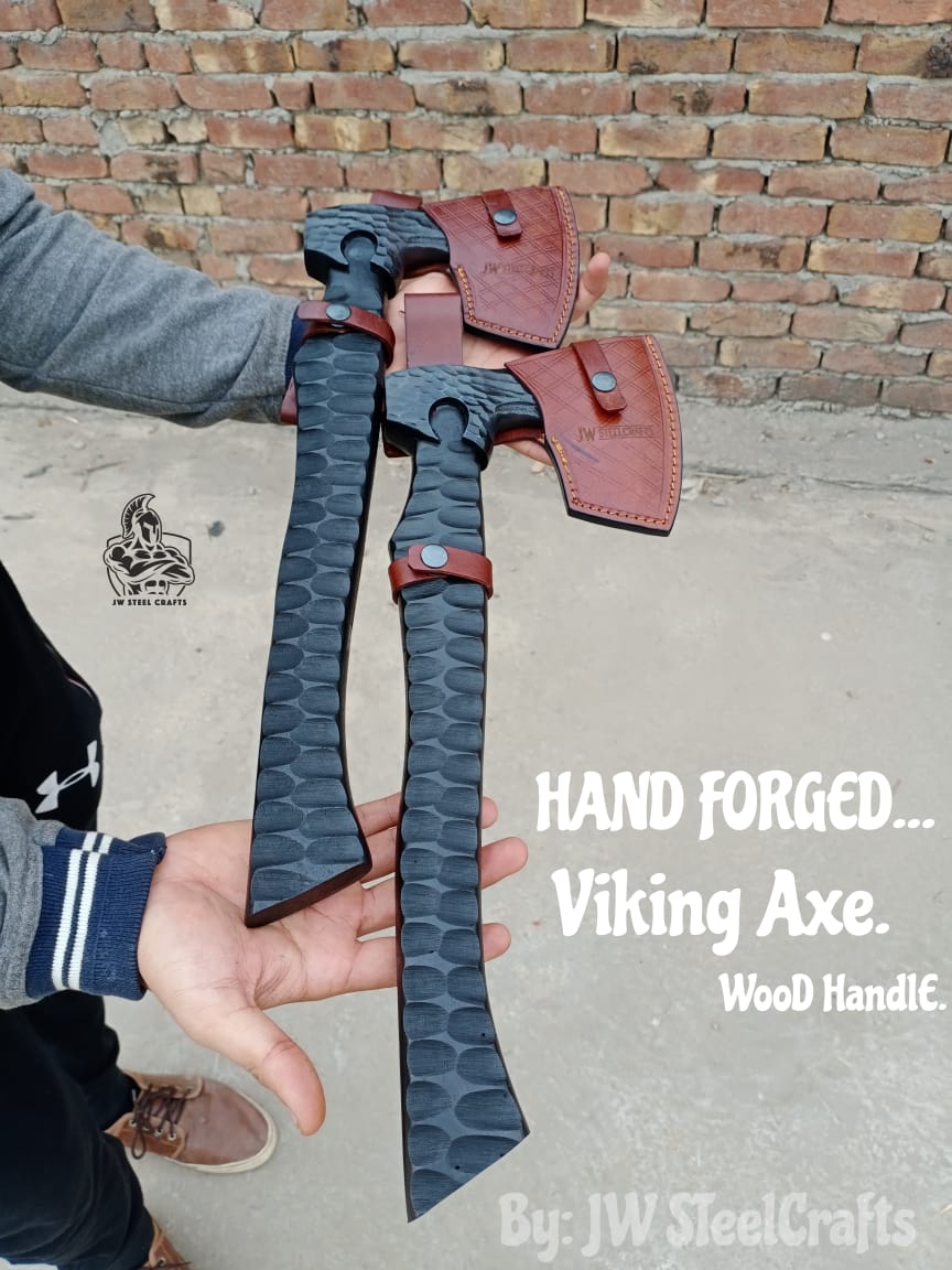 Hand forged and custom made Viking Bearded Axe / Skeggøx By JW Steel Crafts.