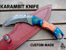 Load image into Gallery viewer, Custom made Hand forged Karambit Knife