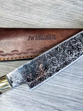 Load image into Gallery viewer, Customizable Handmade Stainless Steel Chef knife with etching on blade