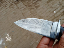 Load image into Gallery viewer, Custom made Hunting Skinner knife with feather pattern.