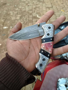 Customizable Handmade Folding knife Pattern welded Blade