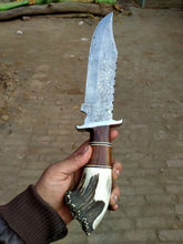 Load image into Gallery viewer, Customized Handmade Damascus Steel Rambo Bowie knife