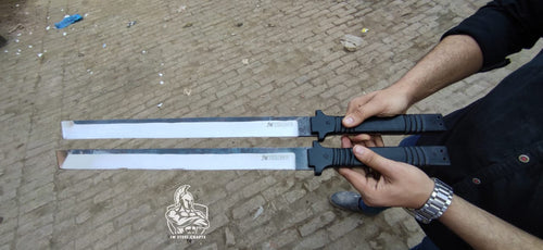 Hand Forged Custom Made Ninja Swords With Leather Sheath.
