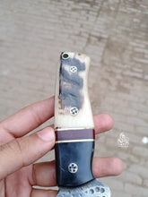 Load image into Gallery viewer, Custom Handmade Skinner with Ram Horn handle.
