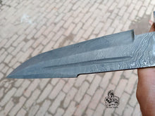 Load image into Gallery viewer, Custom made Damascus Bowie Knife with Pine Cone handle.