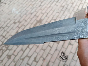 Custom made Damascus Bowie Knife with Pine Cone handle.