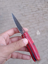 Load image into Gallery viewer, Handmade skinner knife with colour wood handle.