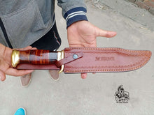 Load image into Gallery viewer, Custom Made Hand Forged Primitive Bowie Hunting Knife.