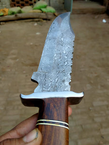 Customized Handmade Damascus Steel Rambo Bowie knife