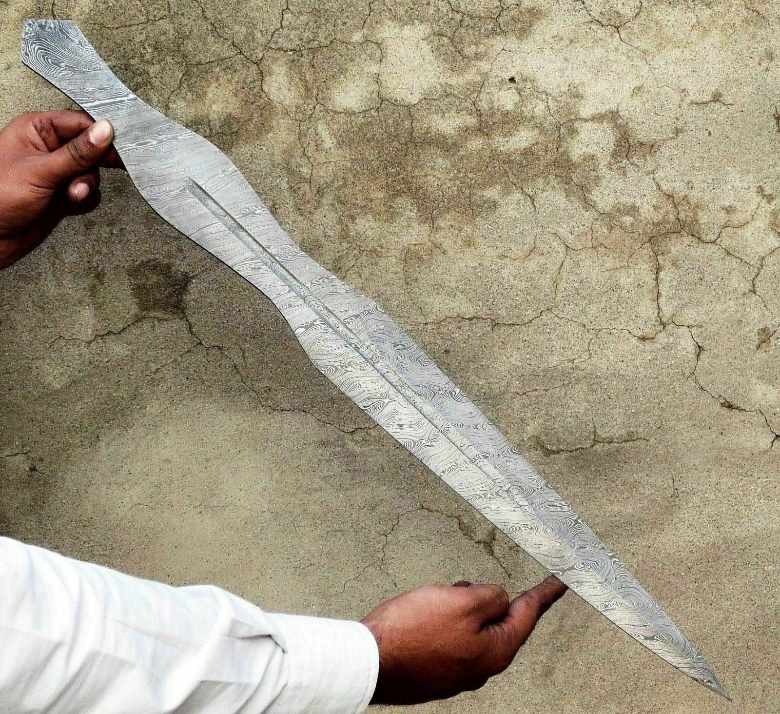 Damascus Blank Blade Dagger Sword Hunting Knife For Making DK-0251Sword