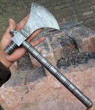 Load image into Gallery viewer, Custom hand made full Damascus tomahawk axe  MB=0021