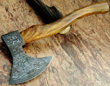 Load image into Gallery viewer, Custom Handmade Damascus Steel Tomahawk Hatchet Axe MB-0035