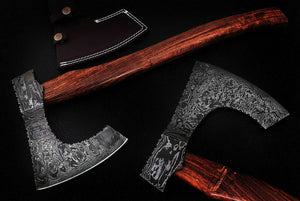 Custom Handmade Damascus Steel Tomahawk Hatchet BEARDED AXE MB-0045