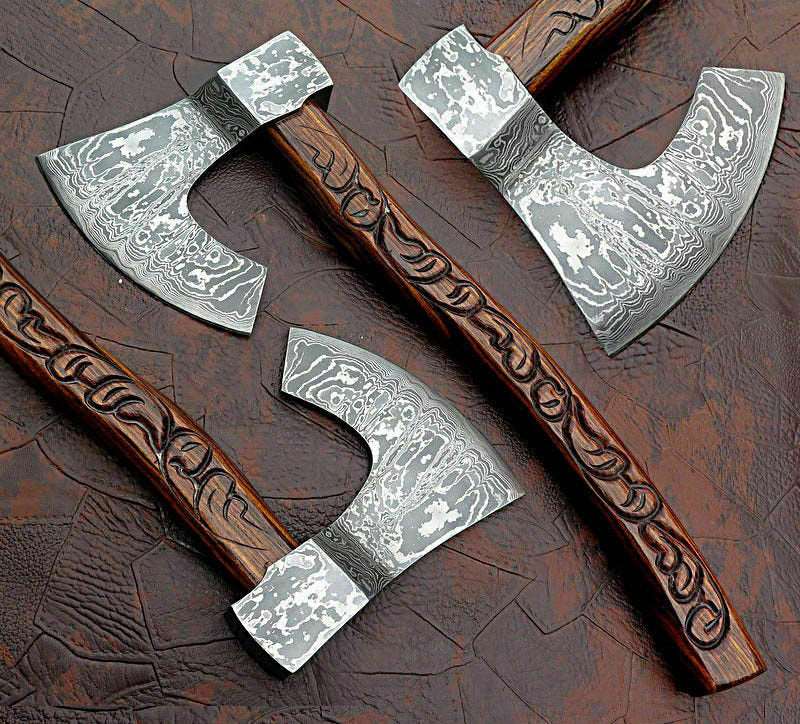 Custom Handmade Damascus Steel Tomahawk Hatchet Axe MB-0034