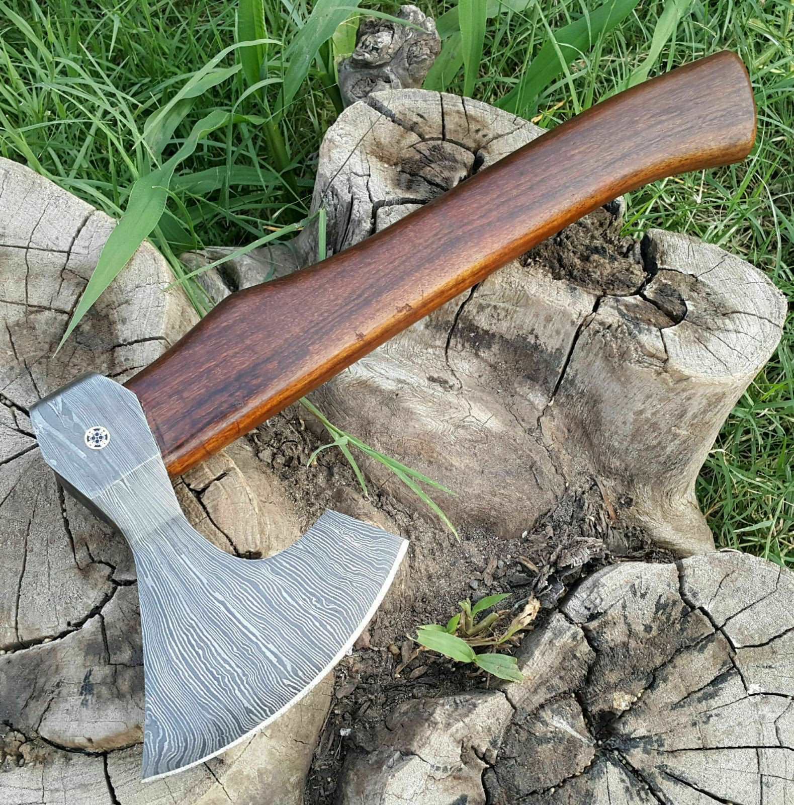 Custom Handmade Damascus Steel Tomahawk Hatchet Axe MB-0036