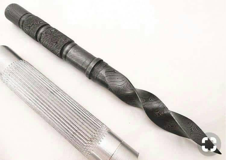 Damascus Steel Triple Bladed Dagger With Beautiful Cover