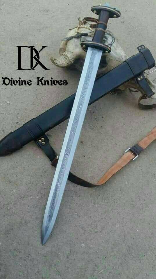 Custom Handmade Damascus Steel vikings shops Sword