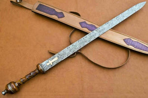Custom Handmade Damascus Steel Greek Sword/ Gladius Sword /Hunting Sword