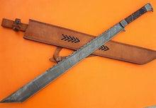 Load image into Gallery viewer, Awesome customized Handmade Damascus Steel Hunting Sword.