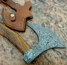 Load image into Gallery viewer, 18&quot;Inches Damascus Steel Axe Viking Axe Hatchet Axe Bearded Axe Tomahawk