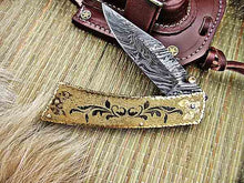 Load image into Gallery viewer, Handmade Folding Knife Damascus Steel