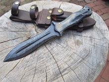 Load image into Gallery viewer, Dagger Full Tang Custom Handmade Damascus Steel Double Edge Hunting Dagger Knife
