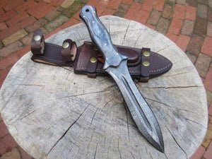 Dagger Full Tang Custom Handmade Damascus Steel Double Edge Hunting Dagger Knife