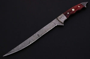 Custom Made Damascus Steel Fillet Fishing Knife