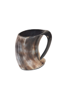 Viking Medieval Inspired Natural Horn Mug Handmade Drinking Mug 20 Oz (Wolf)