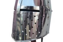 Load image into Gallery viewer, Medieval Crusaders Templar Premium Steel Helmet | Props &amp; Head Armour Helmet