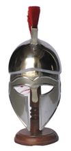 Load image into Gallery viewer, Medieval Halloween Greek Spartan Corinthian Armor Knight Helmet With red Plum