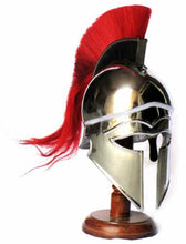 Load image into Gallery viewer, Medieval Halloween Greek Spartan Corinthian Armor Knight Helmet With red Plum