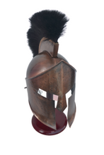 Load image into Gallery viewer, Greek Corinthian Medieval Armor Knight Spartan Replica Helmet with Black Plume