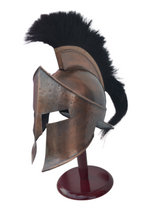 Load image into Gallery viewer, Greek Corinthian Medieval Armor Knight Spartan Replica Helmet with Black Plume